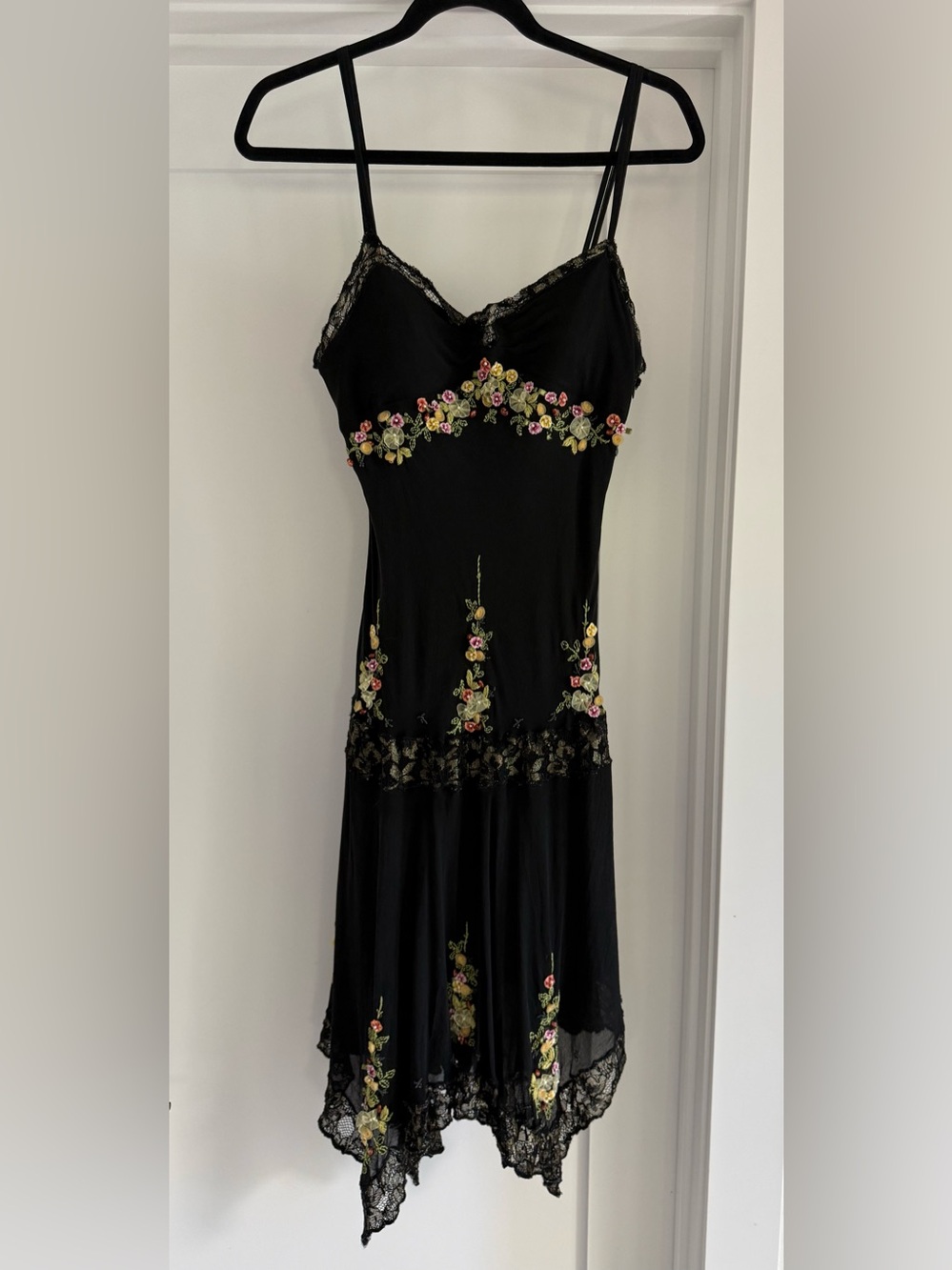 Sue Wong Vintage Silk Fairy Dress Floral Embroidered Beaded Small tagged 10P - Picture 4 of 14